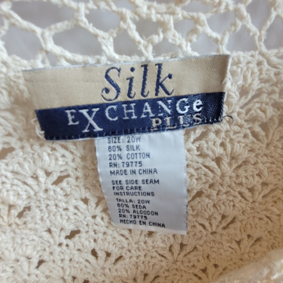 Cream Crochet Rosebud Sweater VTG - Picture 4 of 4